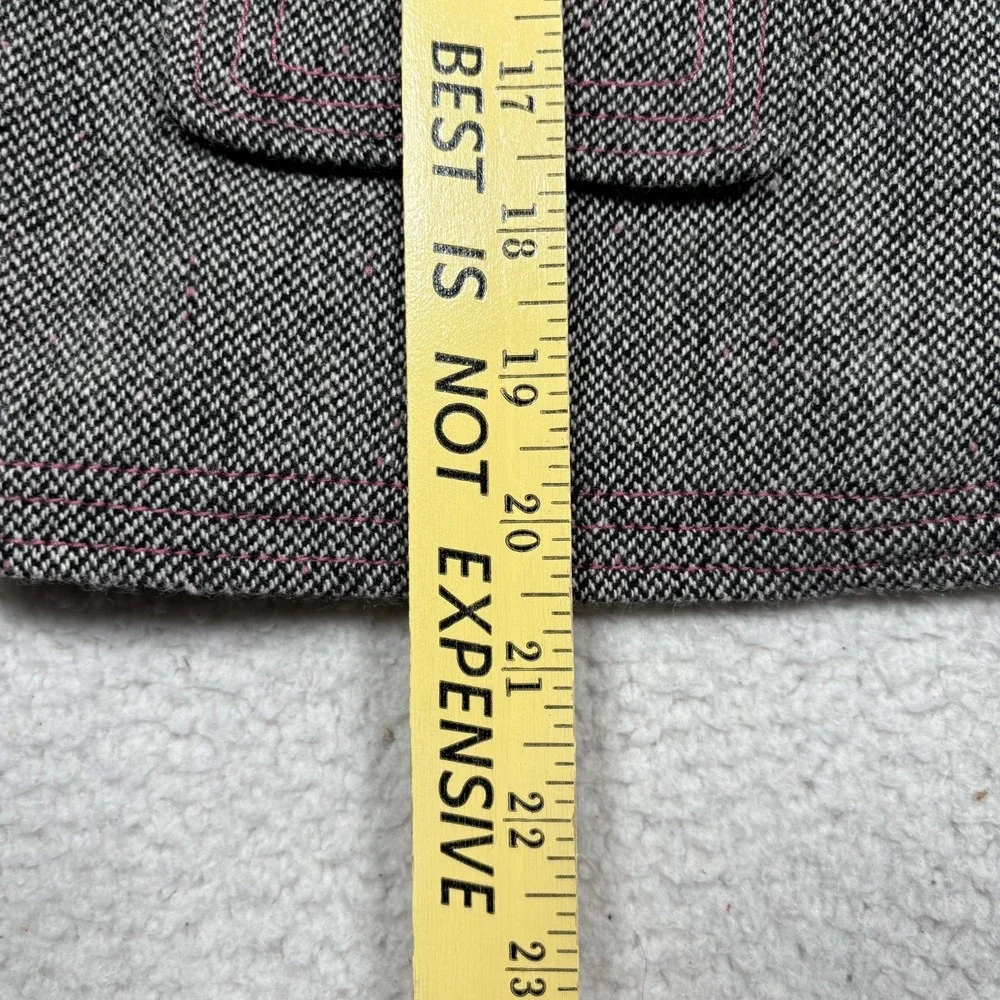 Gap Wool Blend Tweed Jacket‎ Coat Womens 6 XS Black Houndstooth Pink Speckles